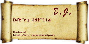 Déry Júlia névjegykártya